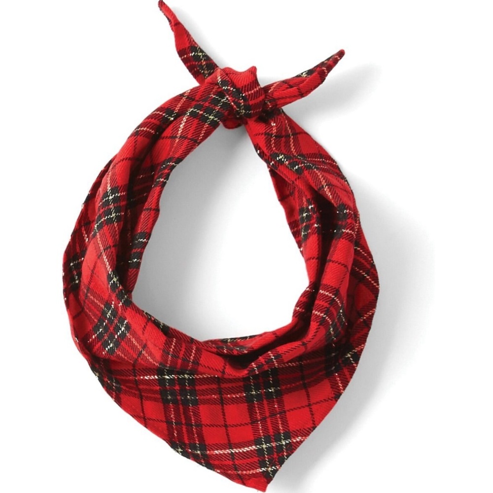 Cute holiday plaid dog bandana